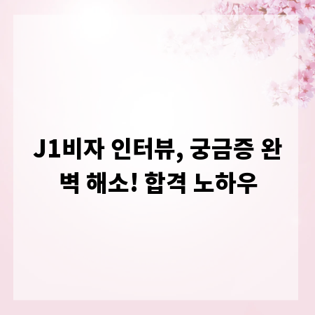 J1비자 인터뷰, 궁금증 완벽 해소! 합격 노하우