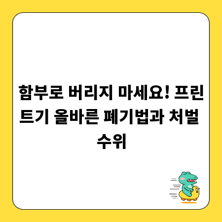 함부로 버리지 마세요! 프린트기 올바른 폐기법과 처벌 수위