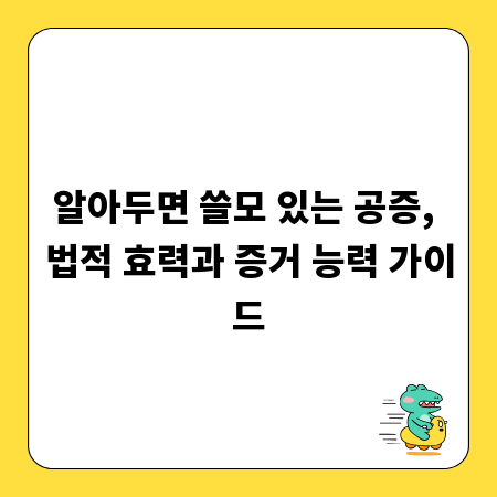 알아두면 쓸모 있는 공증, 법적 효력과 증거 능력 가이드