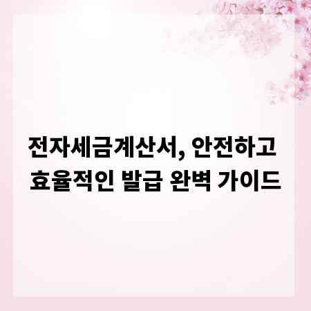 전자세금계산서, 안전하고 효율적인 발급 완벽 가이드