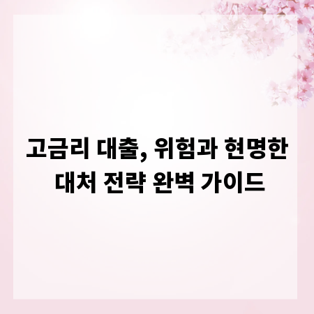 고금리 대출, 위험과 현명한 대처 전략 완벽 가이드
