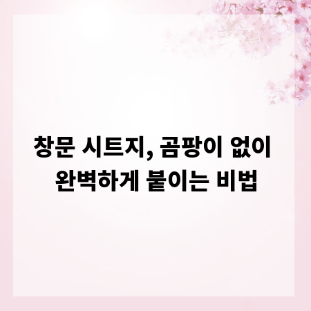 창문 시트지, 곰팡이 없이 완벽하게 붙이는 비법