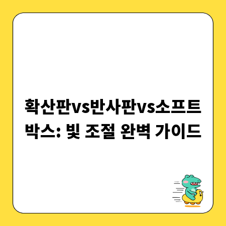 확산판vs반사판vs소프트박스: 빛 조절 완벽 가이드