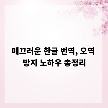 매끄러운 한글 번역, 오역 방지 노하우 총정리