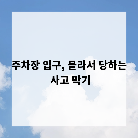주차장 입구, 몰라서 당하는 사고 막기