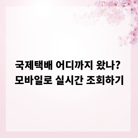 국제택배 어디까지 왔나? 모바일로 실시간 조회하기