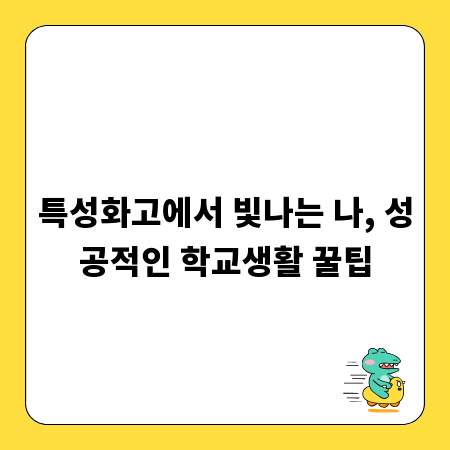 특성화고에서 빛나는 나, 성공적인 학교생활 꿀팁