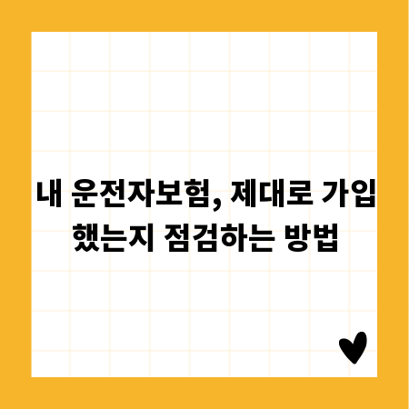 내 운전자보험, 제대로 가입했는지 점검하는 방법