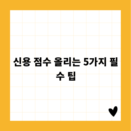 신용 점수 올리는 5가지 필수 팁