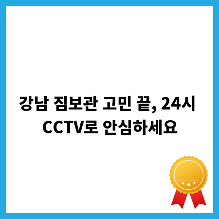강남 짐보관 고민 끝, 24시 CCTV로 안심하세요