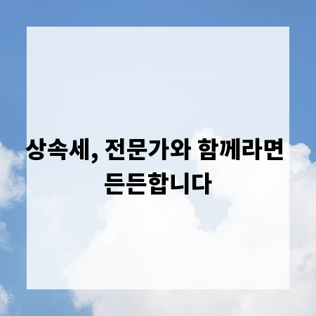 상속세, 전문가와 함께라면 든든합니다