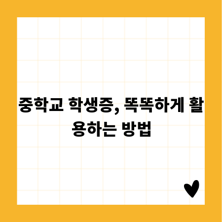 중학교 학생증, 똑똑하게 활용하는 방법