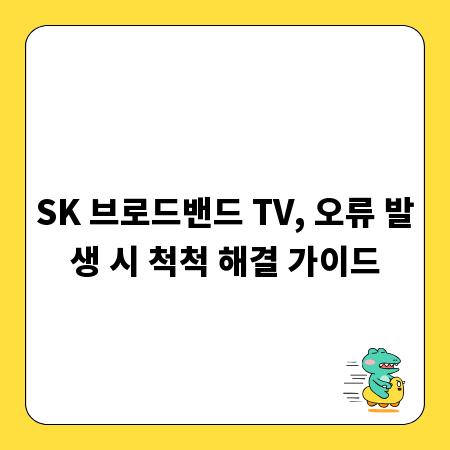 SK 브로드밴드 TV, 오류 발생 시 척척 해결 가이드