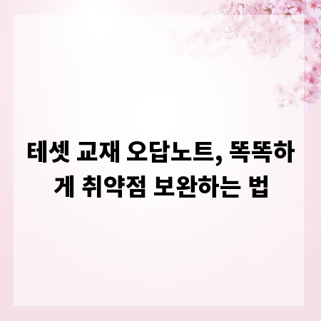 테셋 교재 오답노트, 똑똑하게 취약점 보완하는 법