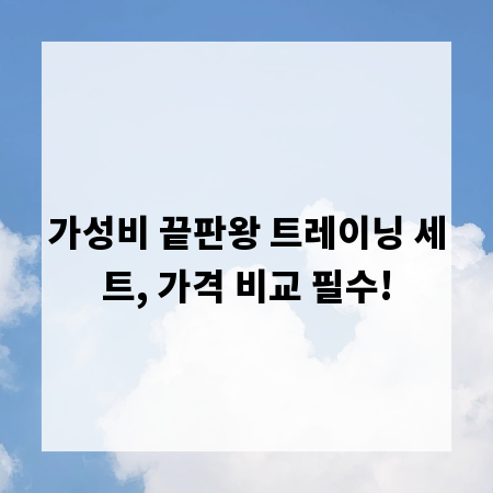 가성비 끝판왕 트레이닝 세트, 가격 비교 필수!