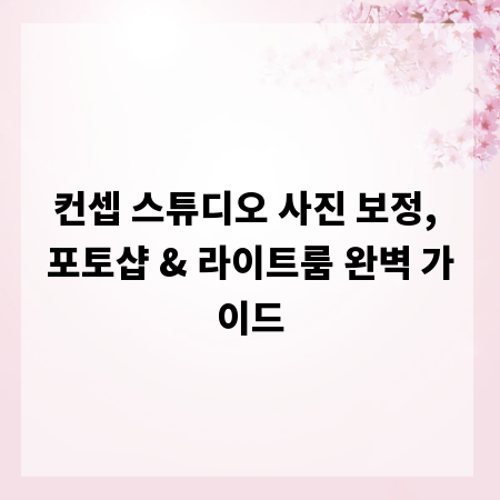 컨셉 스튜디오 사진 보정, 포토샵 & 라이트룸 완벽 가이드