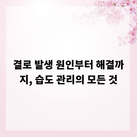 결로 발생 원인부터 해결까지, 습도 관리의 모든 것