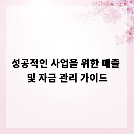 성공적인 사업을 위한 매출 및 자금 관리 가이드