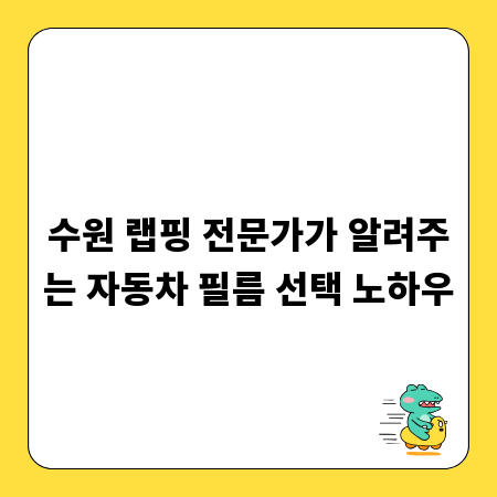 수원 랩핑 전문가가 알려주는 자동차 필름 선택 노하우
