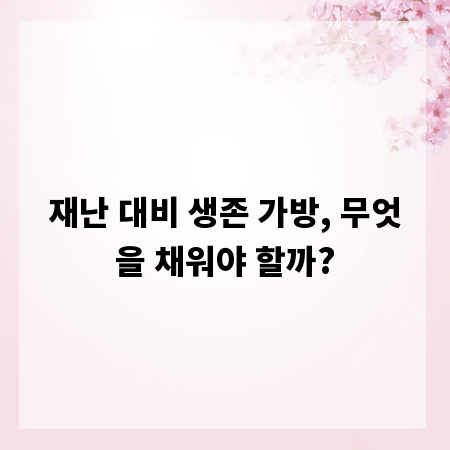 재난 대비 생존 가방, 무엇을 채워야 할까?