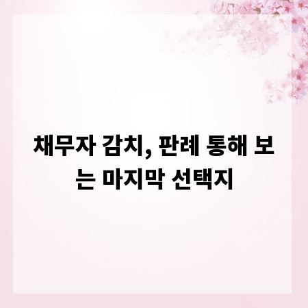 채무자 감치, 판례 통해 보는 마지막 선택지