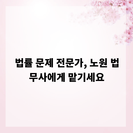 법률 문제 전문가, 노원 법무사에게 맡기세요