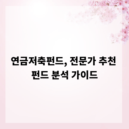 연금저축펀드, 전문가 추천 펀드 분석 가이드