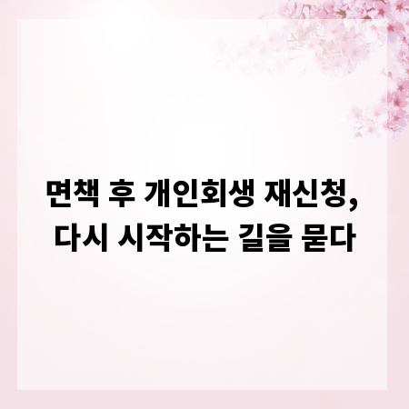 면책 후 개인회생 재신청, 다시 시작하는 길을 묻다