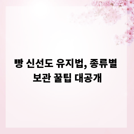 빵 신선도 유지법, 종류별 보관 꿀팁 대공개