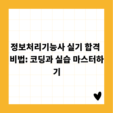 정보처리기능사 실기 합격 비법: 코딩과 실습 마스터하기
