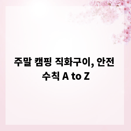 주말 캠핑 직화구이, 안전 수칙 A to Z