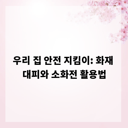 우리 집 안전 지킴이: 화재 대피와 소화전 활용법