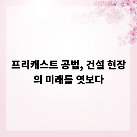 프리캐스트 공법, 건설 현장의 미래를 엿보다