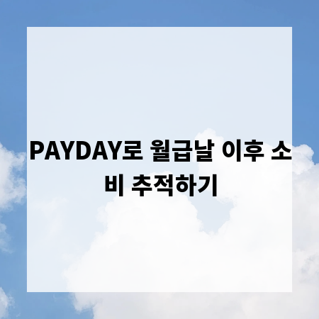 PAYDAY로 월급날 이후 소비 추적하기
