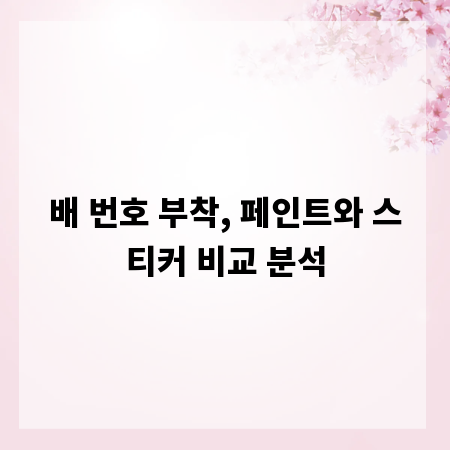 배 번호 부착, 페인트와 스티커 비교 분석