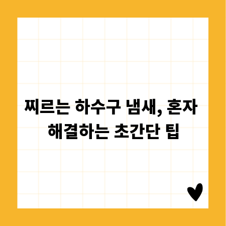 찌르는 하수구 냄새, 혼자 해결하는 초간단 팁