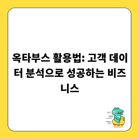 옥타부스 활용법: 고객 데이터 분석으로 성공하는 비즈니스