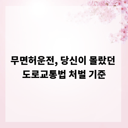 무면허운전, 당신이 몰랐던 도로교통법 처벌 기준