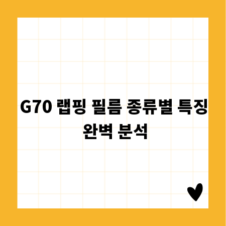 G70 랩핑 필름 종류별 특징 완벽 분석