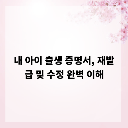 내 아이 출생 증명서, 재발급 및 수정 완벽 이해