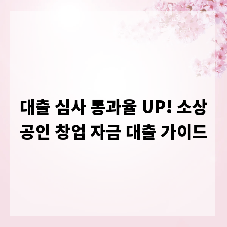 대출 심사 통과율 UP! 소상공인 창업 자금 대출 가이드