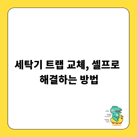 세탁기 트랩 교체, 셀프로 해결하는 방법