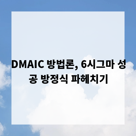 DMAIC 방법론, 6시그마 성공 방정식 파헤치기