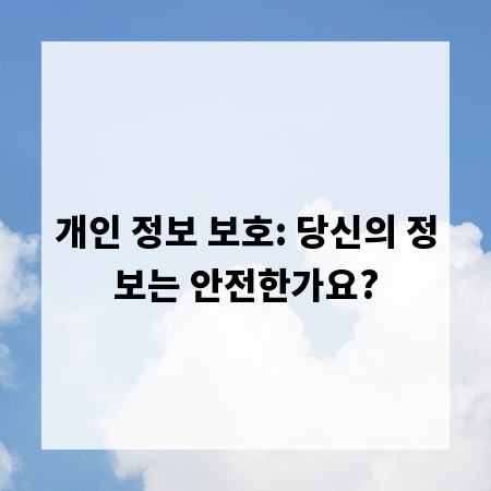 개인 정보 보호: 당신의 정보는 안전한가요?