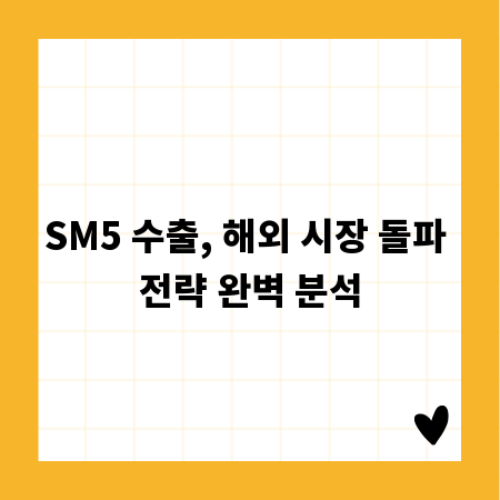 SM5 수출, 해외 시장 돌파 전략 완벽 분석