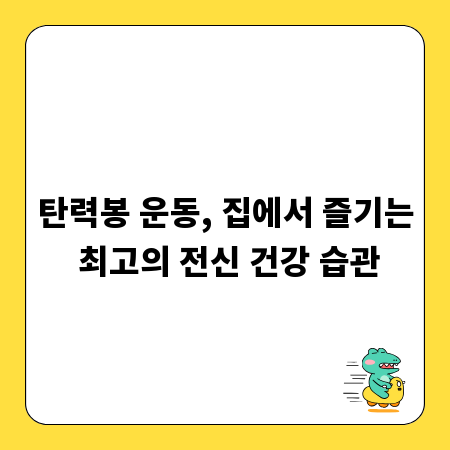 탄력봉 운동, 집에서 즐기는 최고의 전신 건강 습관