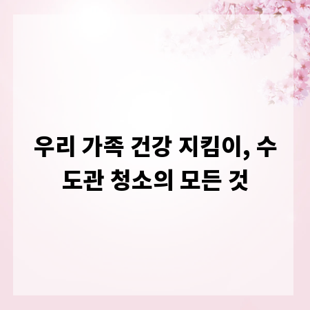 우리 가족 건강 지킴이, 수도관 청소의 모든 것
