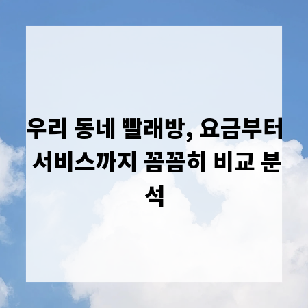 우리 동네 빨래방, 요금부터 서비스까지 꼼꼼히 비교 분석