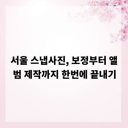 서울 스냅사진, 보정부터 앨범 제작까지 한번에 끝내기