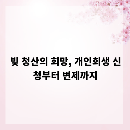 빚 청산의 희망, 개인회생 신청부터 변제까지